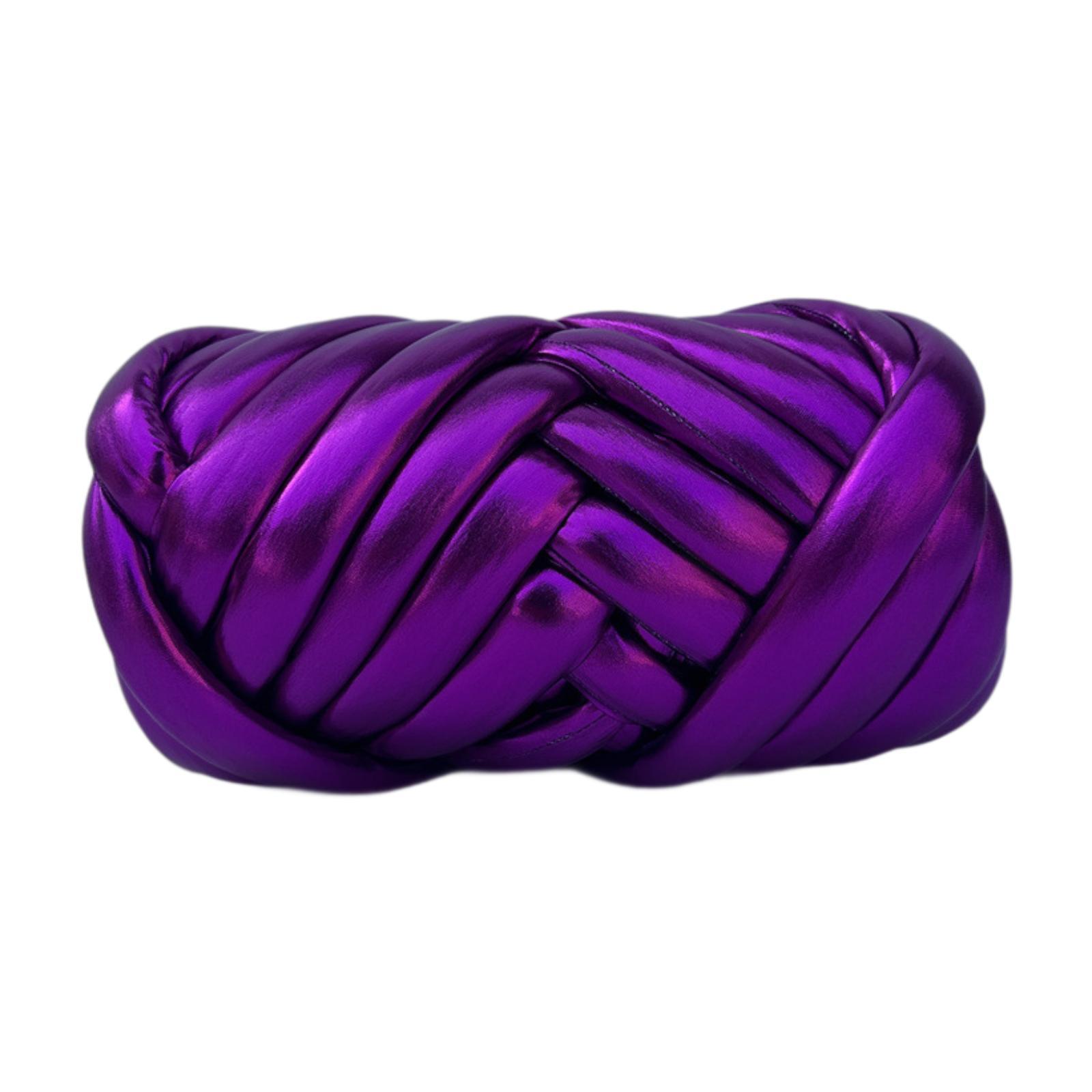 Толстая пряжа Объемная пряжа Пряжа для вязания руками Пряжа для ткачества Мягкая плетёная Узел 500 г Тюбик Гигантская фиолетовый